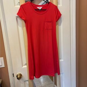 Market & Spruce Red Alison Knit Pocket T-Shirt Dress - S